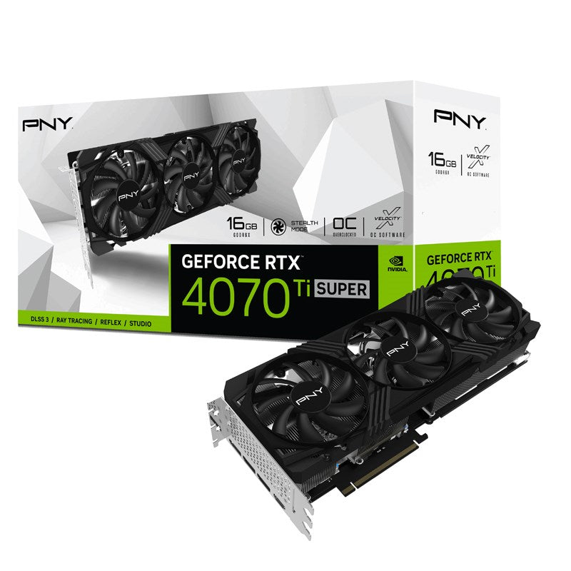 PNY GeForce RTX 4070 TI SUPER VERTO OC 16GB GDDR6X Gaming Graphics Card - Black