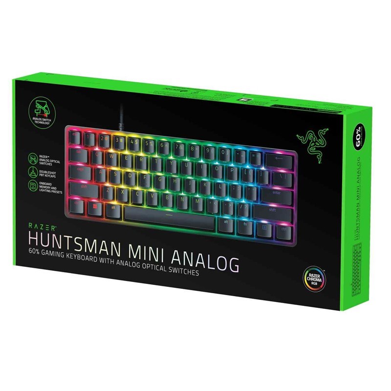 Razer Huntsman Mini Analog 60% Gaming Keyboard with Analog Optical Switches - US - Open Box