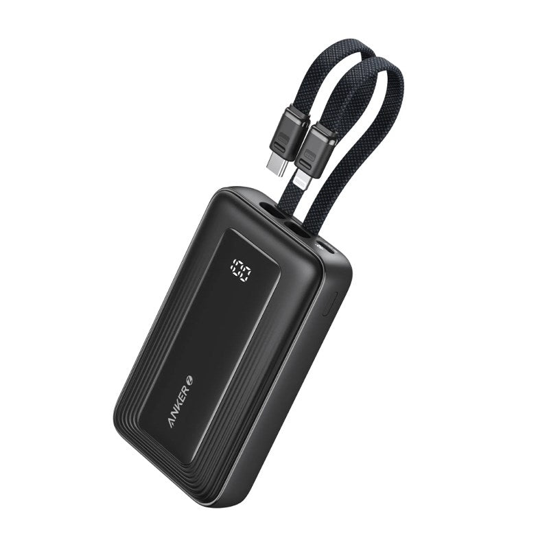 Anker Zolo Power Bank (20 K, 30 Watts, Built-In USB-C and Lightning Cable) - Black
