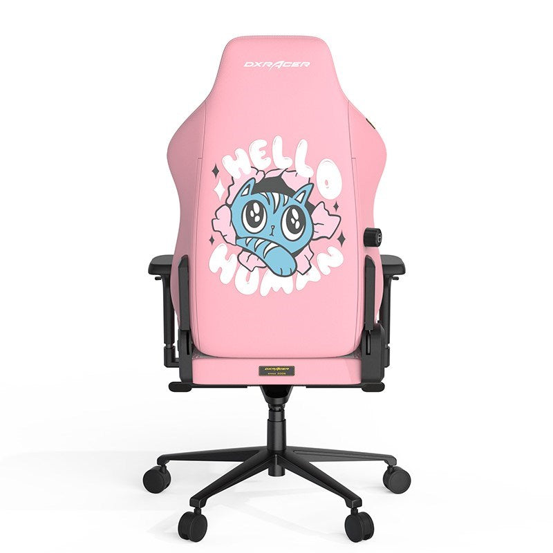 DXRacer Craft Pro Hallo Cat Gaming Chair - Pink with GAMEON 3in1 L-Shaped Slayer II XL Series Gaming Desk - Black