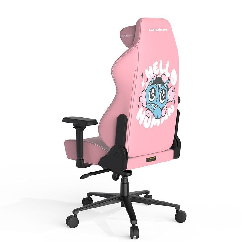 DXRacer Craft Pro Hallo Cat Gaming Chair - Pink with GAMEON 3in1 L-Shaped Slayer II XL Series Gaming Desk - Black