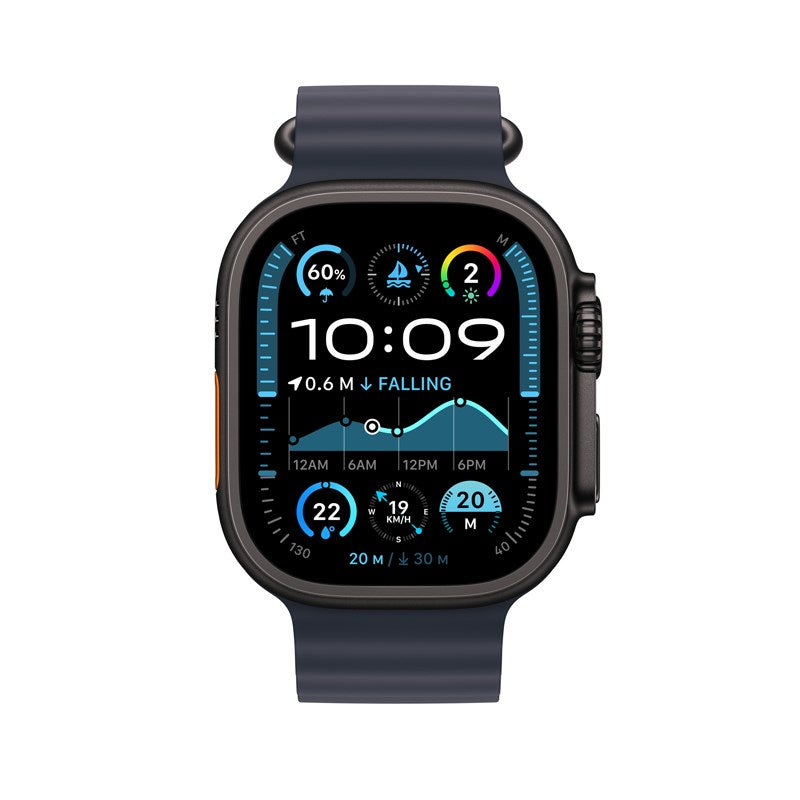 Apple 49mm Navy Ocean Band - Black Titanium Finish