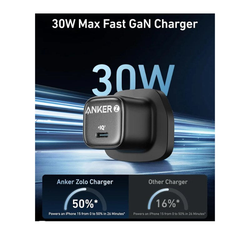 Anker Zolo Charger (30 W, PD 3.0) - Black