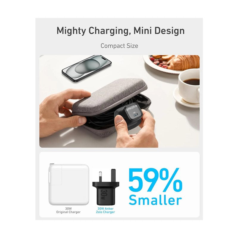 Anker Zolo Charger (30 W, PD 3.0) - Black