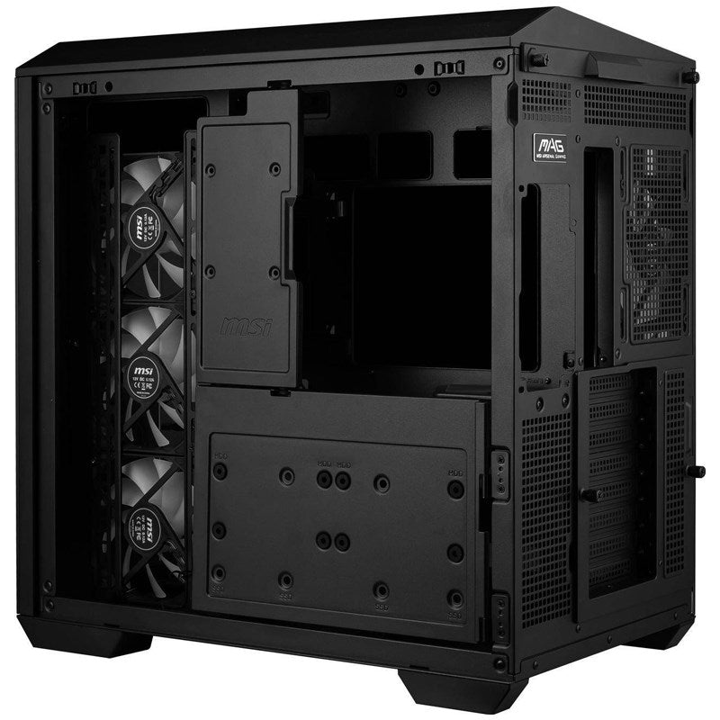 MSI MAG PANO 100R PZ ATX Mid Tower Gaming PC Case - Black (4 ARGB Fans Included)