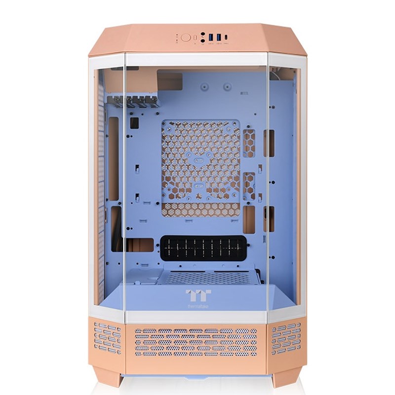 Thermaltake The Tower 300 M-ATX Micro Tower Gaming PC Case - Peach Fuzz (2 PWM Fans Included)