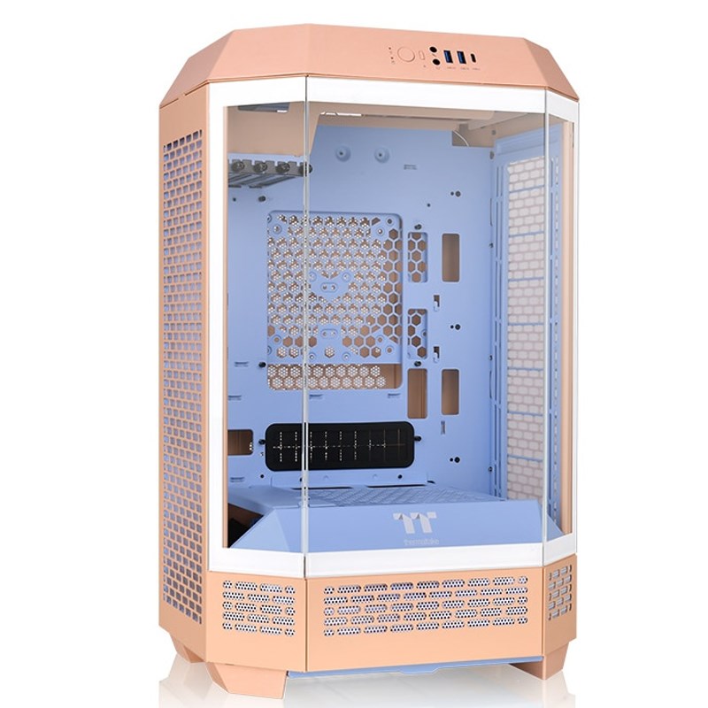 Thermaltake The Tower 300 M-ATX Micro Tower Gaming PC Case - Peach Fuzz (2 PWM Fans Included)