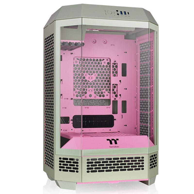 Thermaltake The Tower 300 M-ATX Micro Tower Gaming PC Case - Matcha Plum (2 PWM Fans Included)