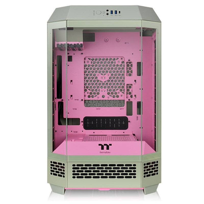 Thermaltake The Tower 300 M-ATX Micro Tower Gaming PC Case - Matcha Plum (2 PWM Fans Included)