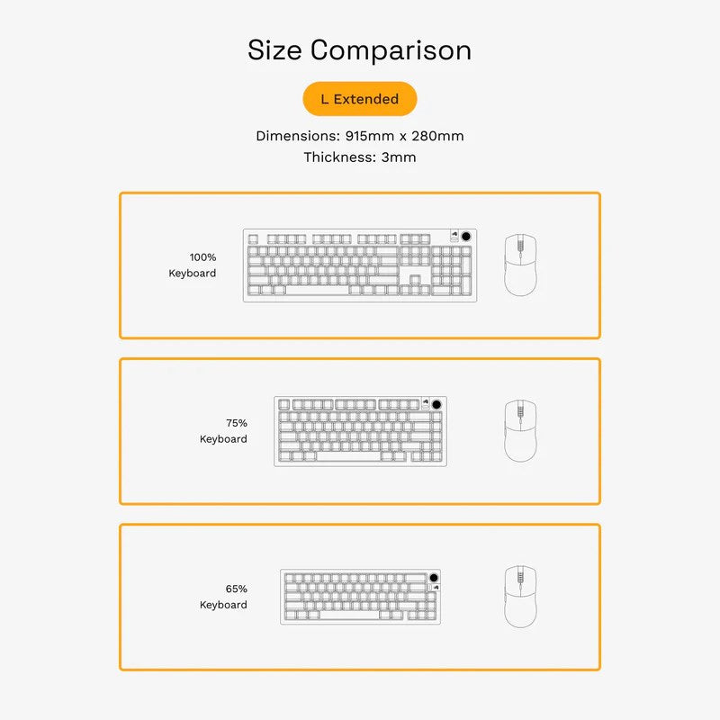 Glorious Mouse Pad 2 Large Extended - Stitched (915 x 260 mm) - Black