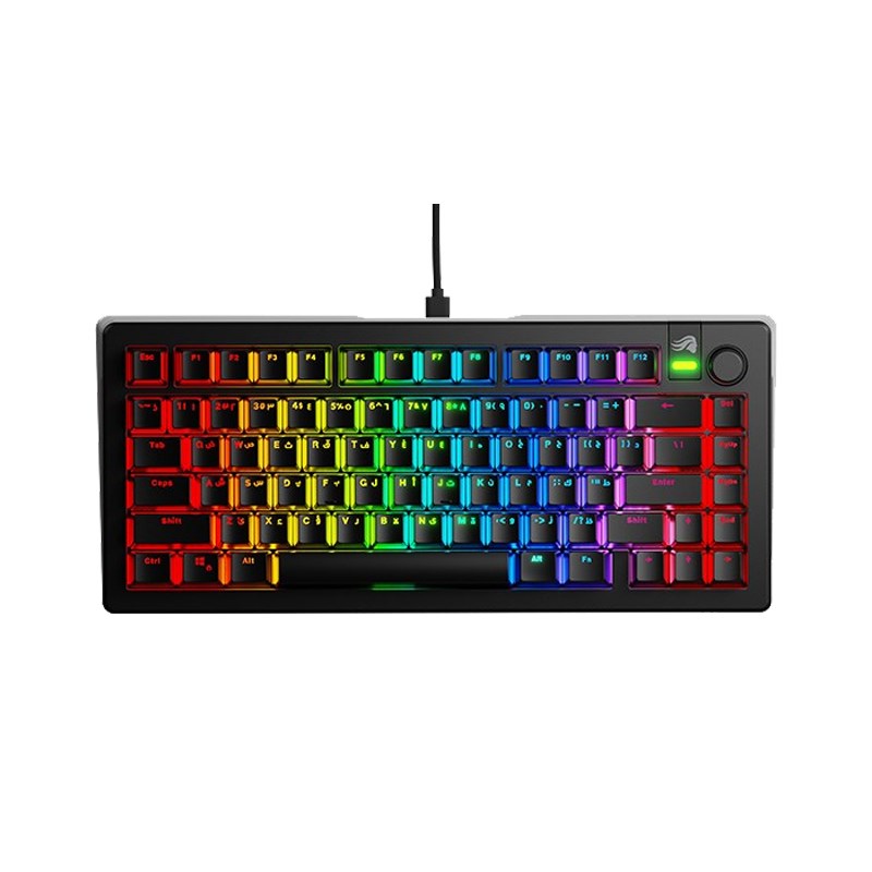 Glorious GMMK 3 75% Prebuilt Wired Mechanical Gaming Keyboard - Black (Arabic Layout)