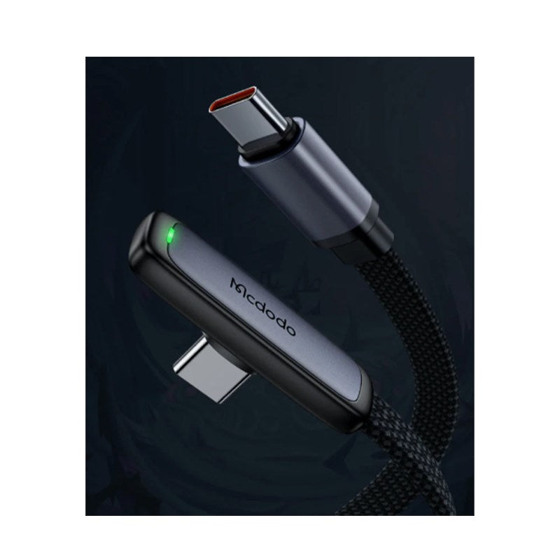 Mcdodo 90 Degree 65 W Type-C to Type-C Data Cable with LED indicator light - 1.8 M