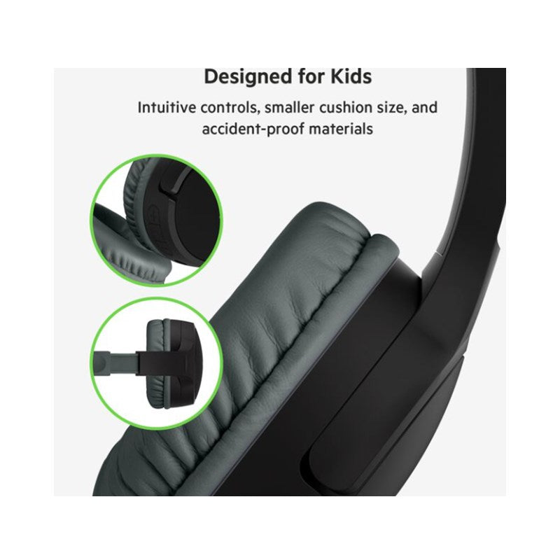 Belkin AUD002BTBK Soundform Mini Wireless On Ear Kids Headphones - Black