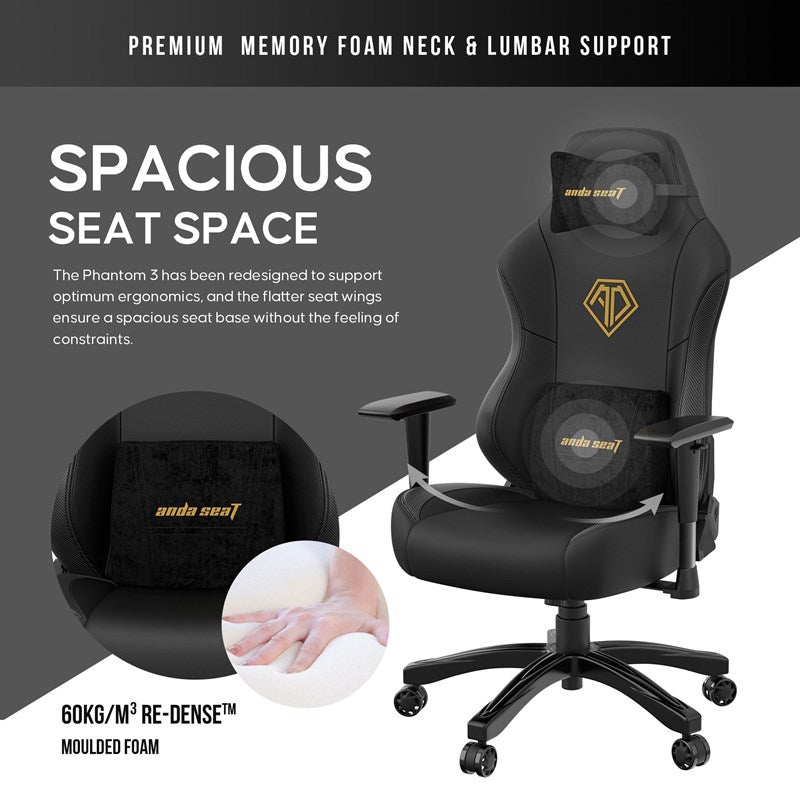 Anda Seat Phantom 3 Gaming Chair Large - Black