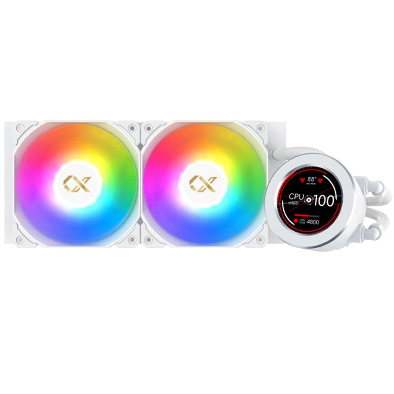 Xigmatek Frozr-O II Arctic 240 RGB AIO Liquid CPU Cooler with 2.4” LCD Display - White