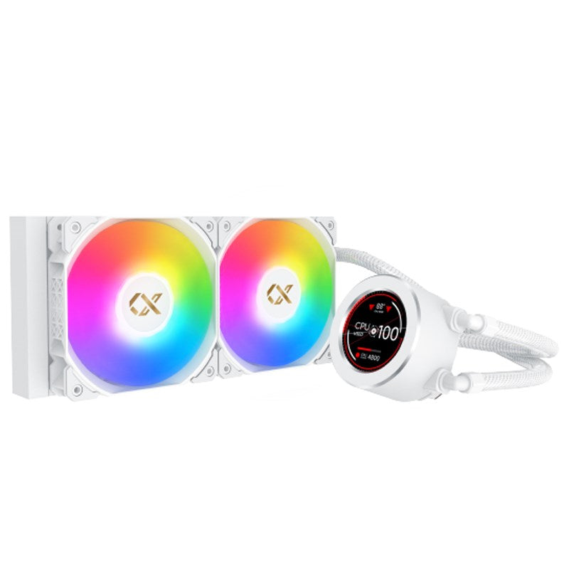 Xigmatek Frozr-O II Arctic 240 RGB AIO Liquid CPU Cooler with 2.4” LCD Display - White