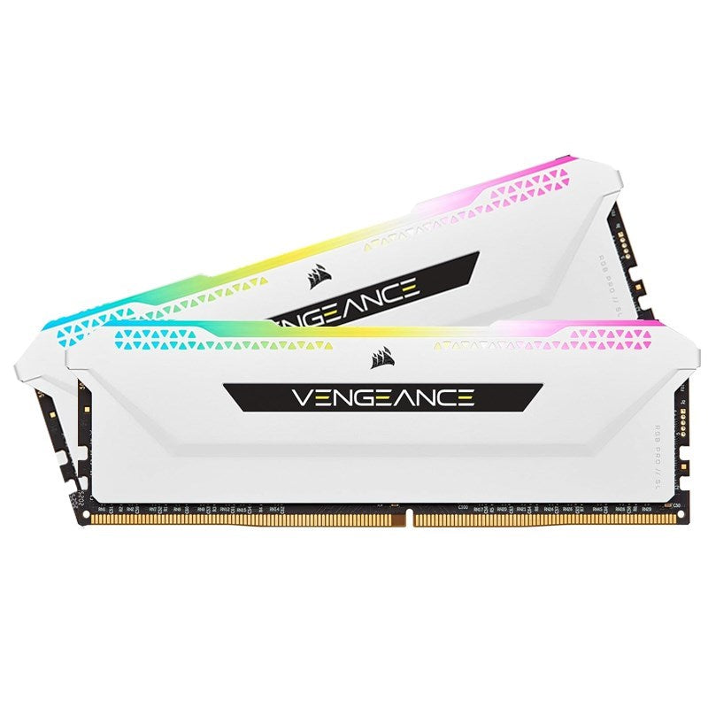 Corsair VENGEANCE RGB PRO SL 16GB (2x8GB) DDR4 DRAM 3600MHz C18 RAM Memory Kit - White