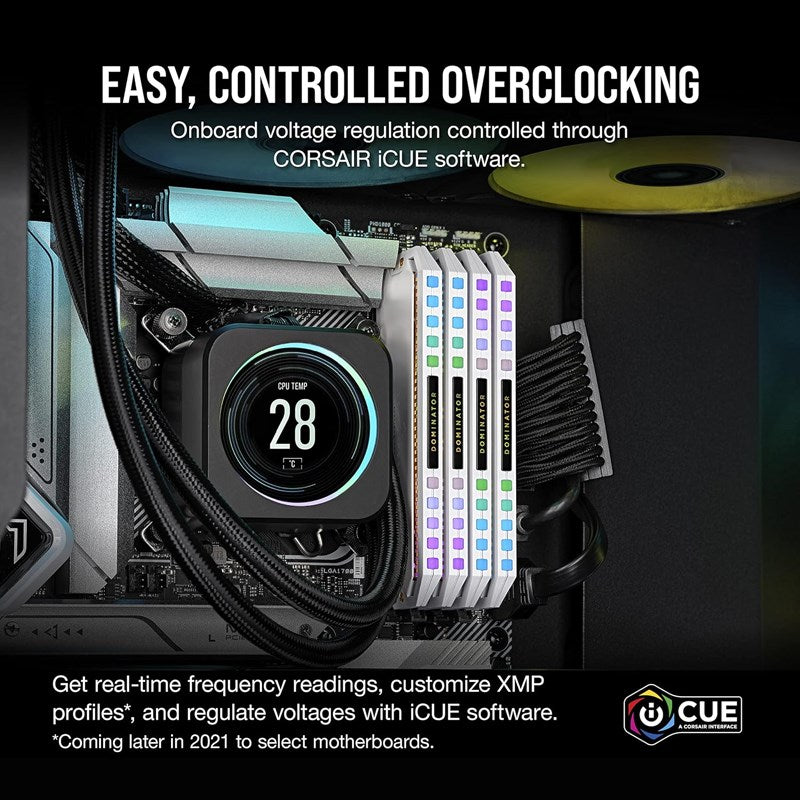 Corsair DOMINATOR PLATINUM RGB 64GB (2x32GB) DDR5 DRAM 5600MT/s CL40 RAM Memory Kit - White