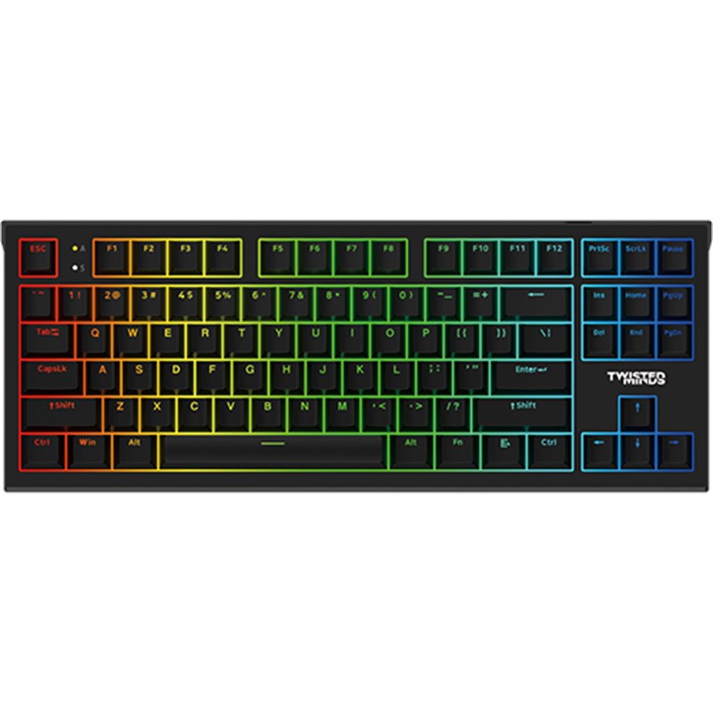 Twisted Minds 4in1 Gaming Bundle, Wired Keyboard, Rainbow Static Headset LED, Multi-Media Keys Keyboard and Mouse Pad