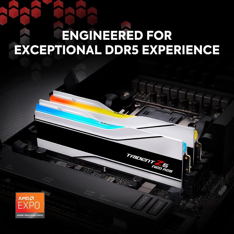 G.Skill Trident Z5 Neo RGB 32GB (2x16GB) DDR5 6000MHz RAM Memory Kit - White