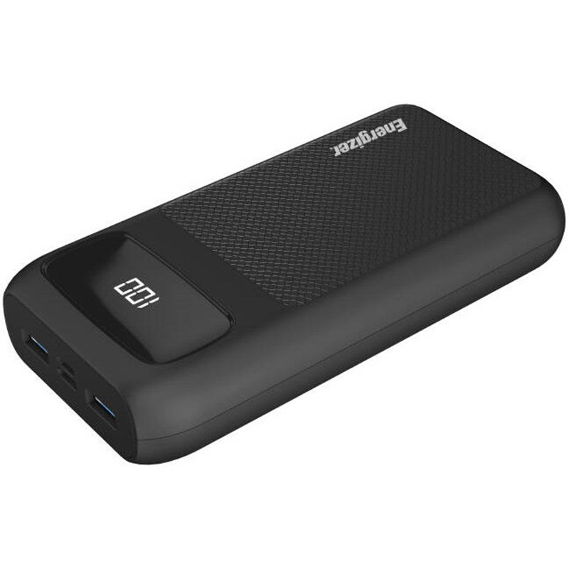 Energizer Ultimate 20000 mAh Power Bank, 22.5W, Triple Output, with Power Delivery 20W USB-C Output and Fast Charge, Dual Input, LCD Indicator, Black