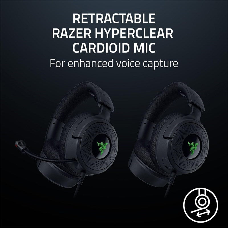 Razer Kraken V4 X Wired USB-C Gaming Headset for PC, PS5, Switch, Mobile - Black