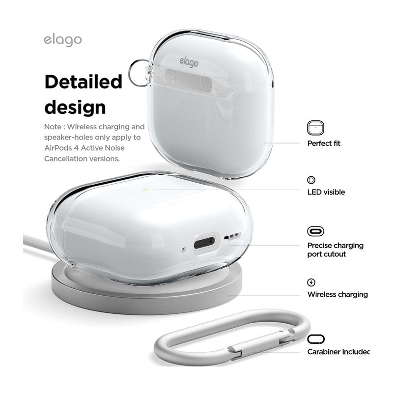 Elago AirPods 4 Clear Hang Case, Transparent