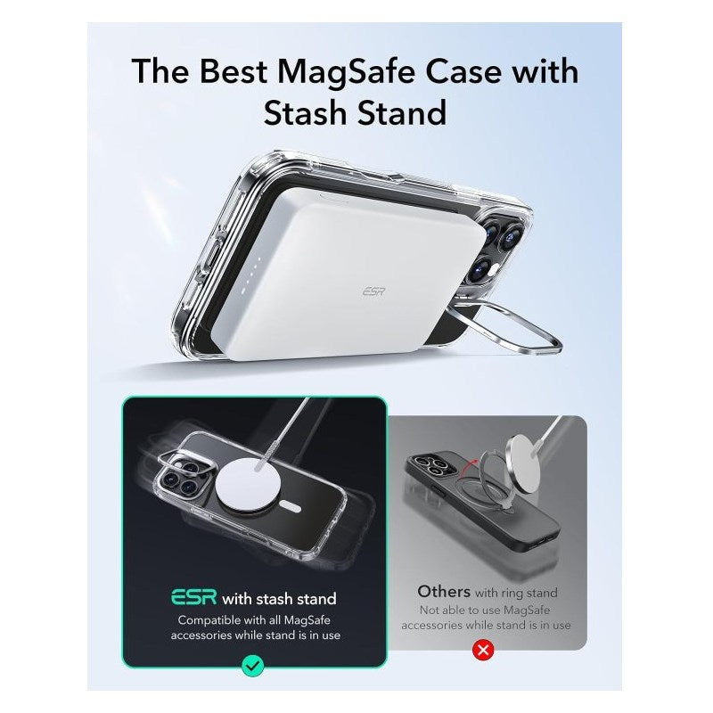ESR iPhone 16 Pro Classic Hybrid with Stash Stand Case