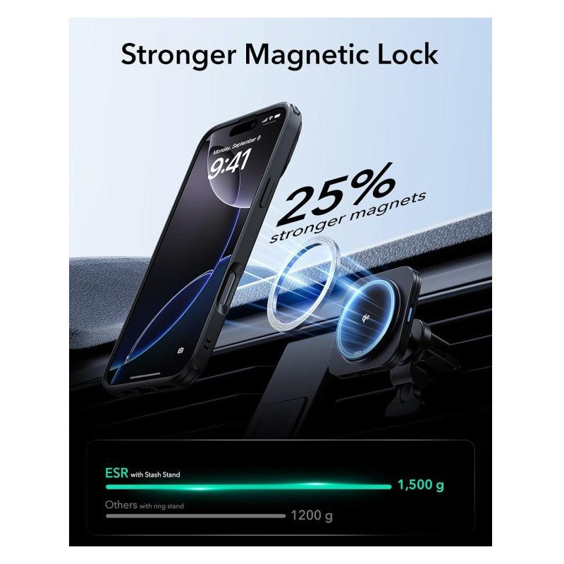 ESR iPhone 16 Pro Classic Hybrid with Stash Stand Case