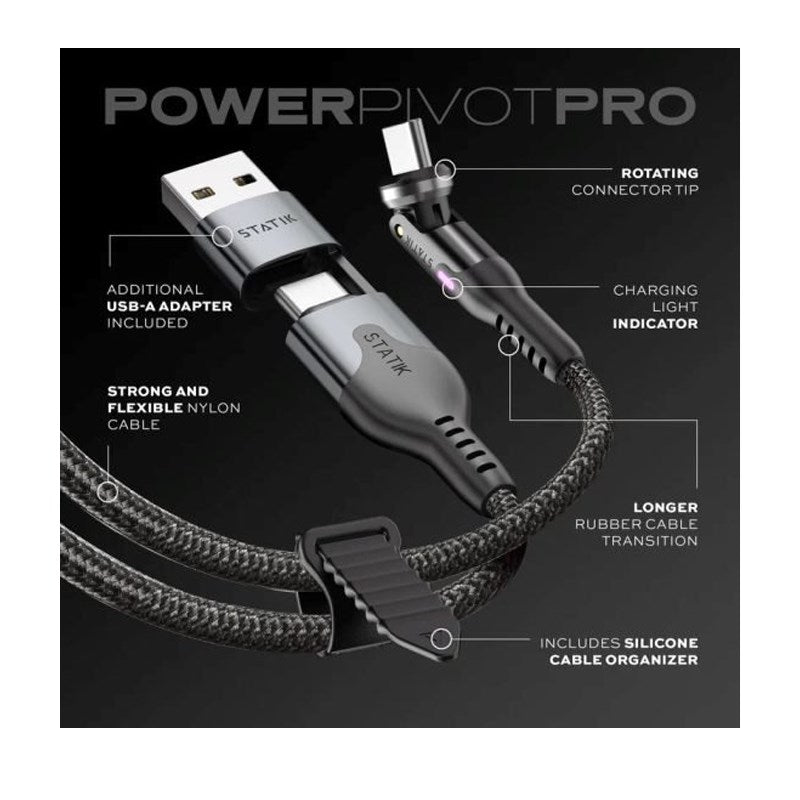 Statik Power Pivot Pro 100 W Nylon Braided Cable 1.8 M