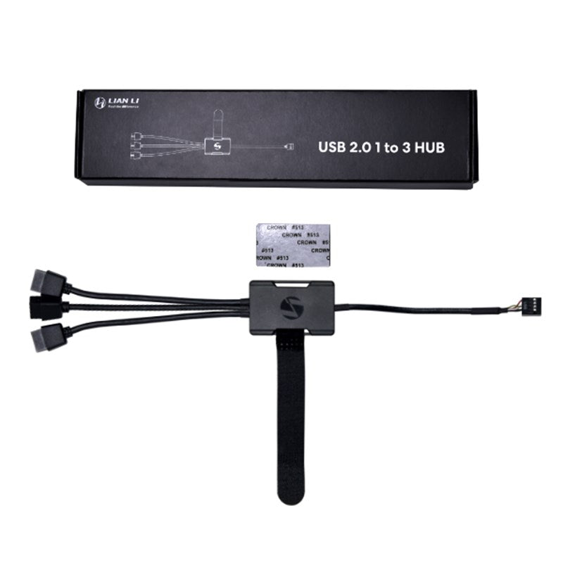 LIAN LI USB 2.0 Hub, 1 to 3 Hub, Supports UNI Fan Series Controller