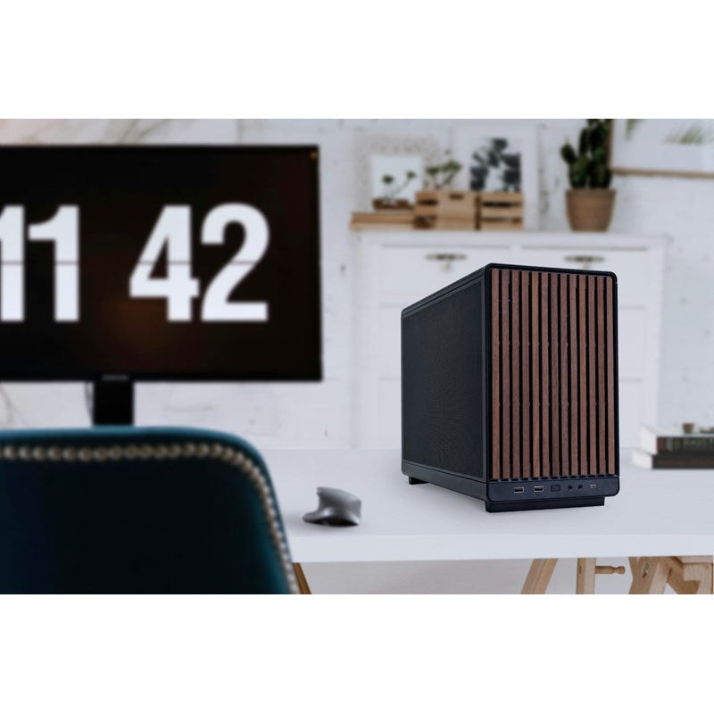 LIAN LI A3 DAN Micro ATX Gaming PC Case - Black/Wooden Panel