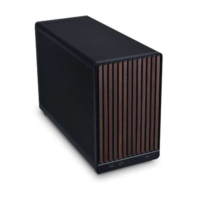 LIAN LI A3 DAN Micro ATX Gaming PC Case - Black/Wooden Panel
