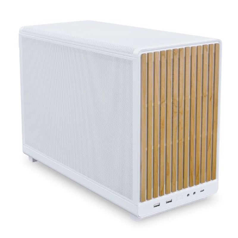 LIAN LI A3 DAN Micro ATX Gaming PC Case - White/Wooden Panel
