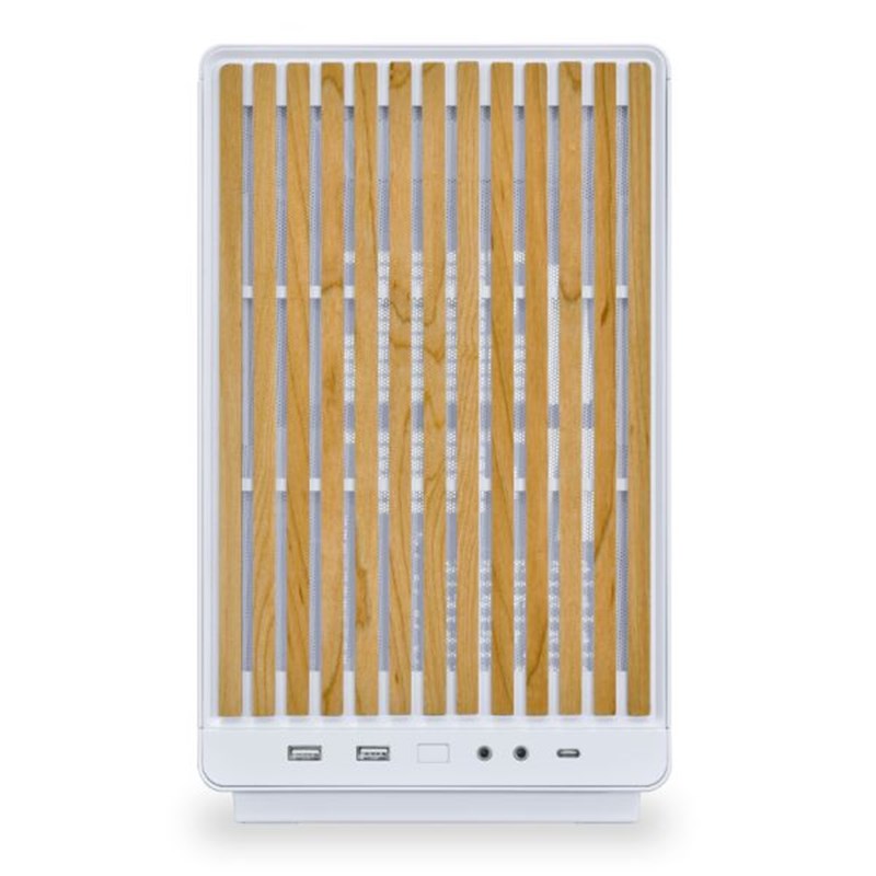 LIAN LI A3 DAN Micro ATX Gaming PC Case - White/Wooden Panel