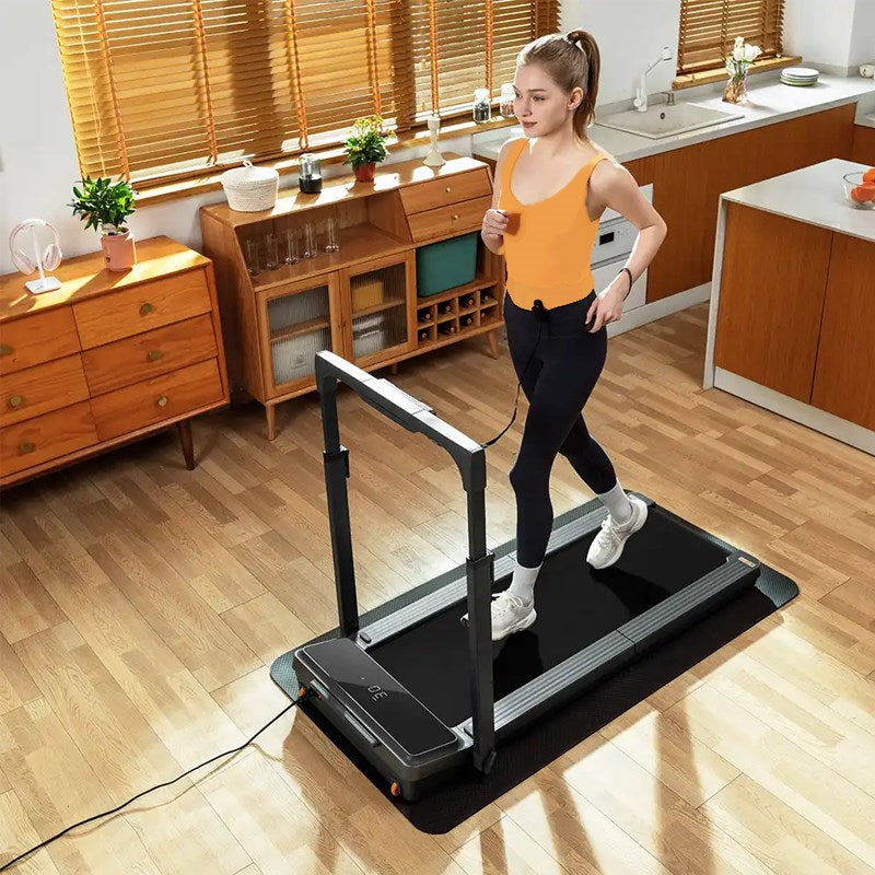 King Smith Z3 Hybrid Walking Pad Foldable Treadmill with Side Armrest, Max Speed 10 km/h, 1HP Brushless Motor - Black