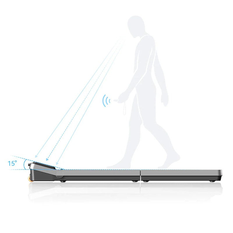 King Smith R3 Hybrid+ Walking Pad Foldable Treadmill with Side Armrest, Max Speed 12 km/h, 1HP Brushless Motor - Black