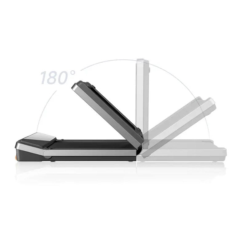 King Smith R3 Hybrid+ Walking Pad Foldable Treadmill with Side Armrest, Max Speed 12 km/h, 1HP Brushless Motor - Black