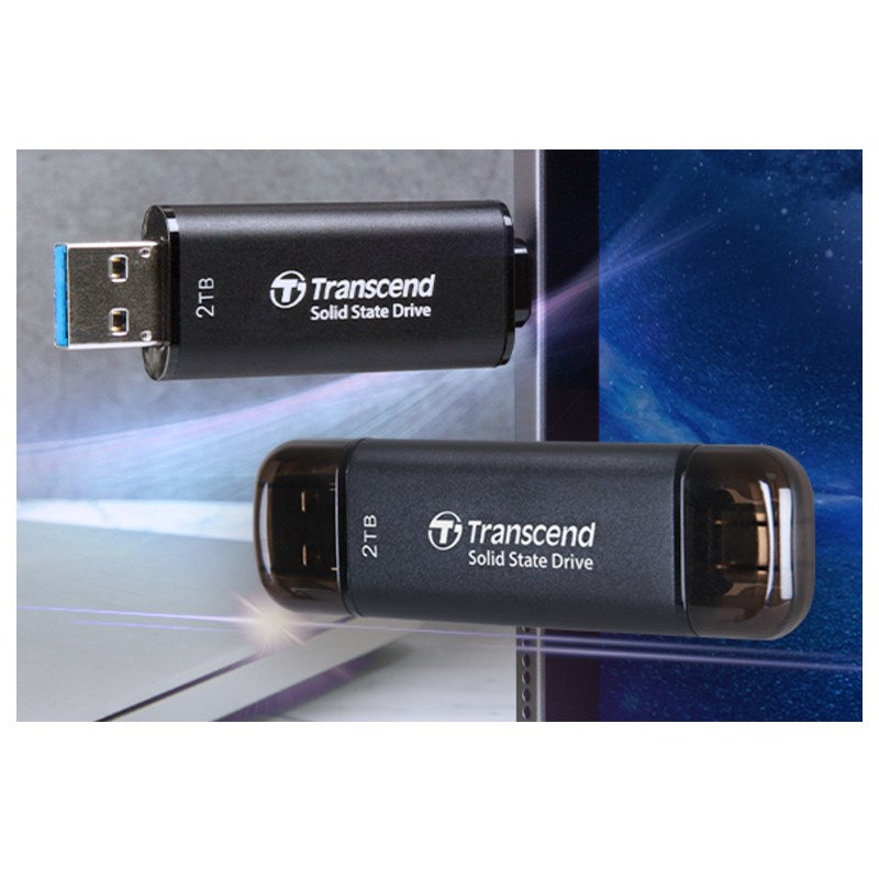 Transcend 2 TB ESD310 Smallest Portable SSD ,Type C - Black