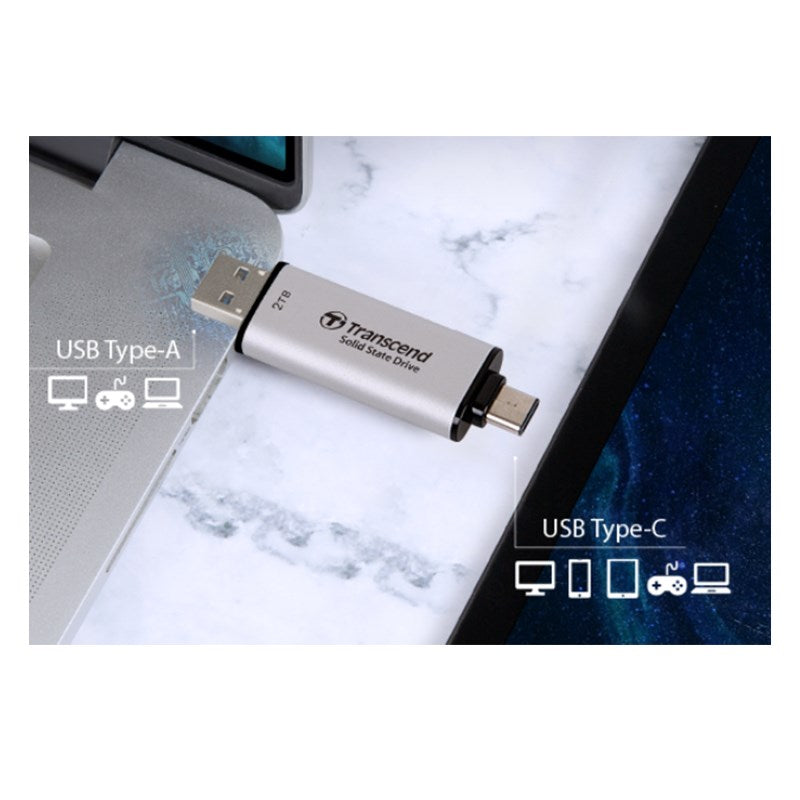 Transcend 2 TB ESD310 Smallest Portable SSD ,Type C - Black