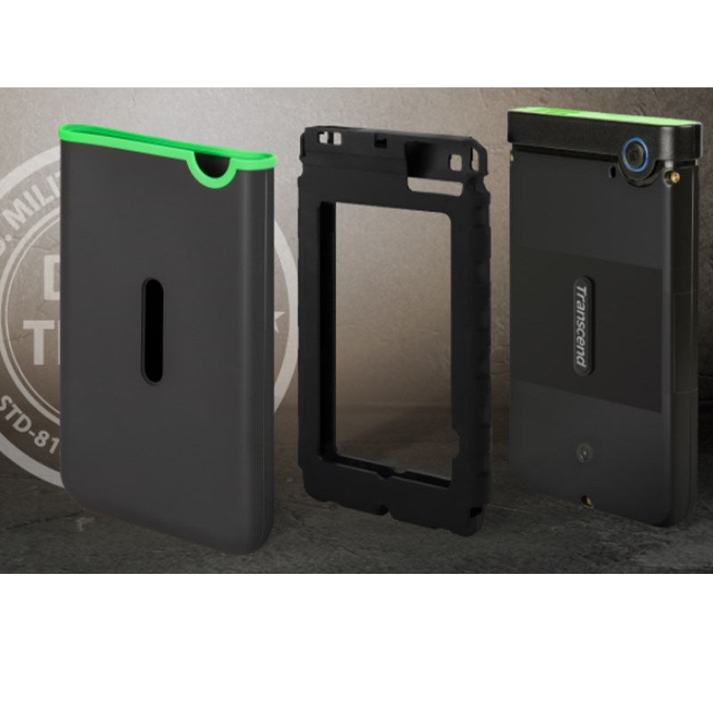 Transcend 4 TB StoreJet 25M3C Type C, Supreme Shock-Resistant, Portable HDD - Iron Grey