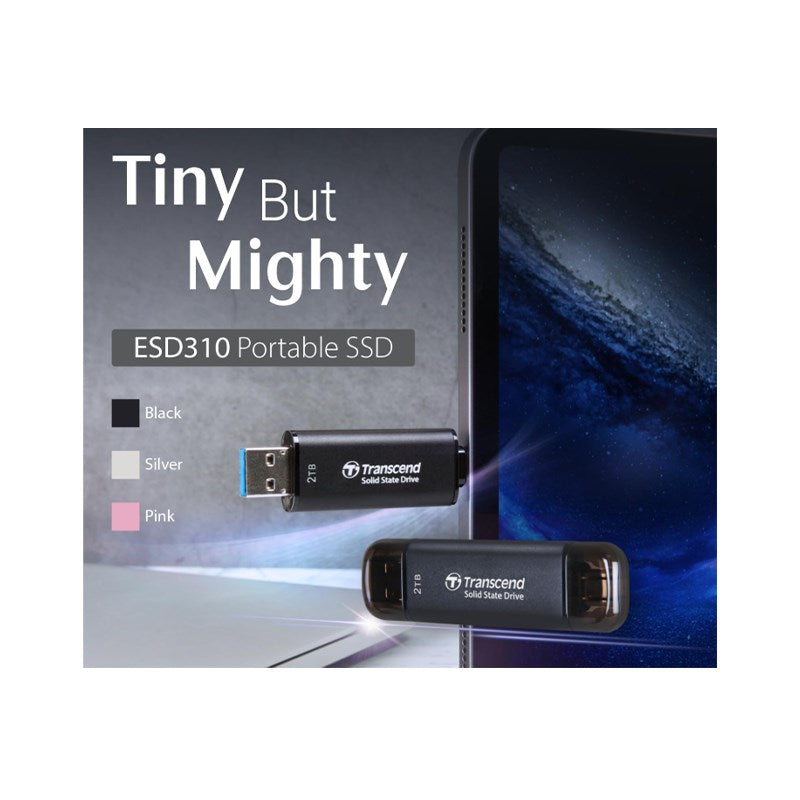 Transcend 1 TB ESD310 Smallest Portable SSD ,Type C - Black