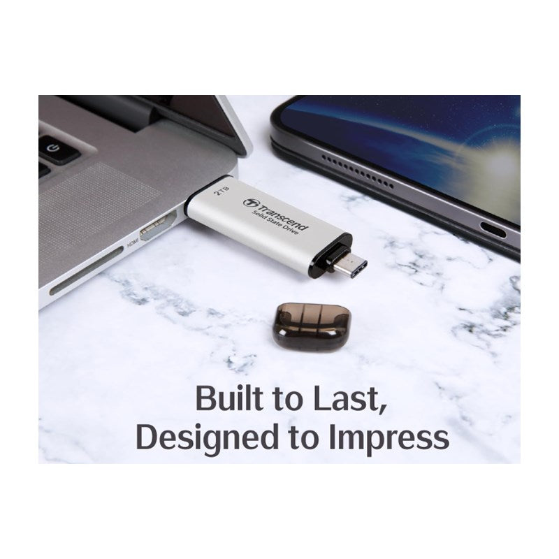 Transcend 1 TB ESD310 Smallest Portable SSD ,Type C - Silver