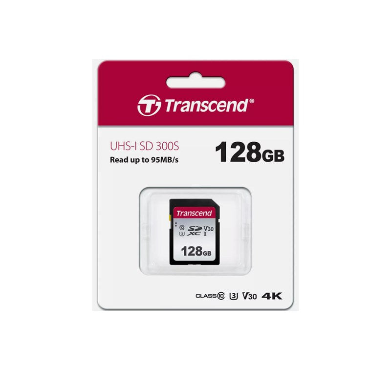 Transcend 128 GB SDXC/SDHC 300S Memory Card - Black