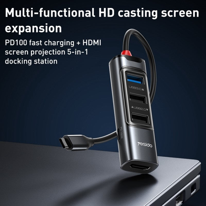 Yesido HB22 HDMI Multifunctinal Hub, 100W PD Charging