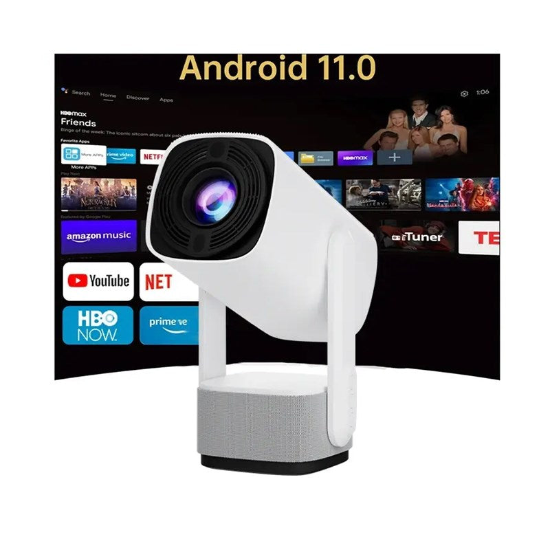 SOLANGE Portable Rechargeable 4K HD Pan Tilt Lamp Projector