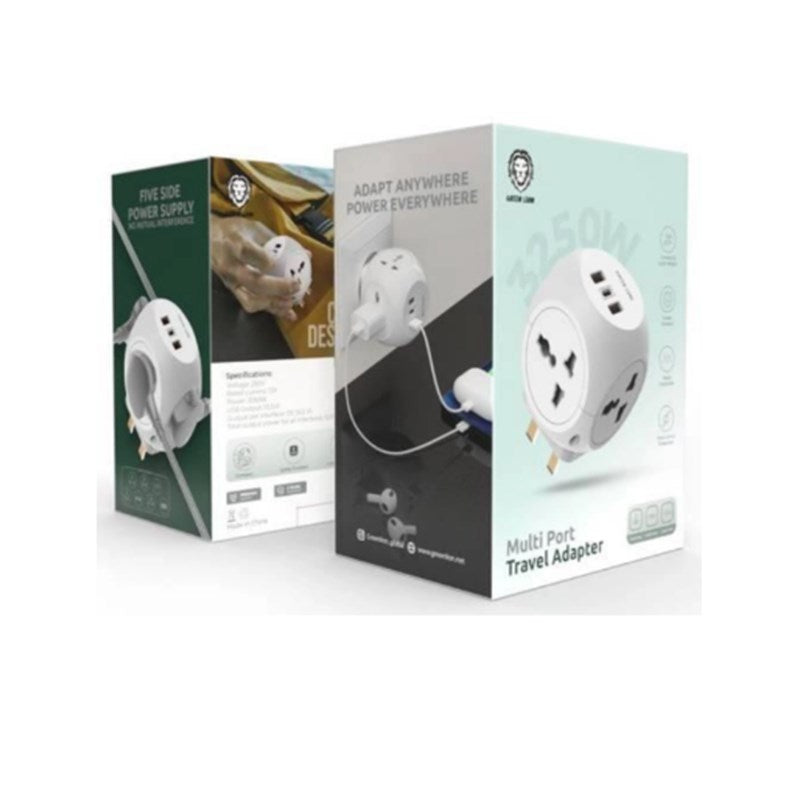 GREEN LION Rebenuo Universal 4 Socket, 2 USB, 1 Type-C Adapter