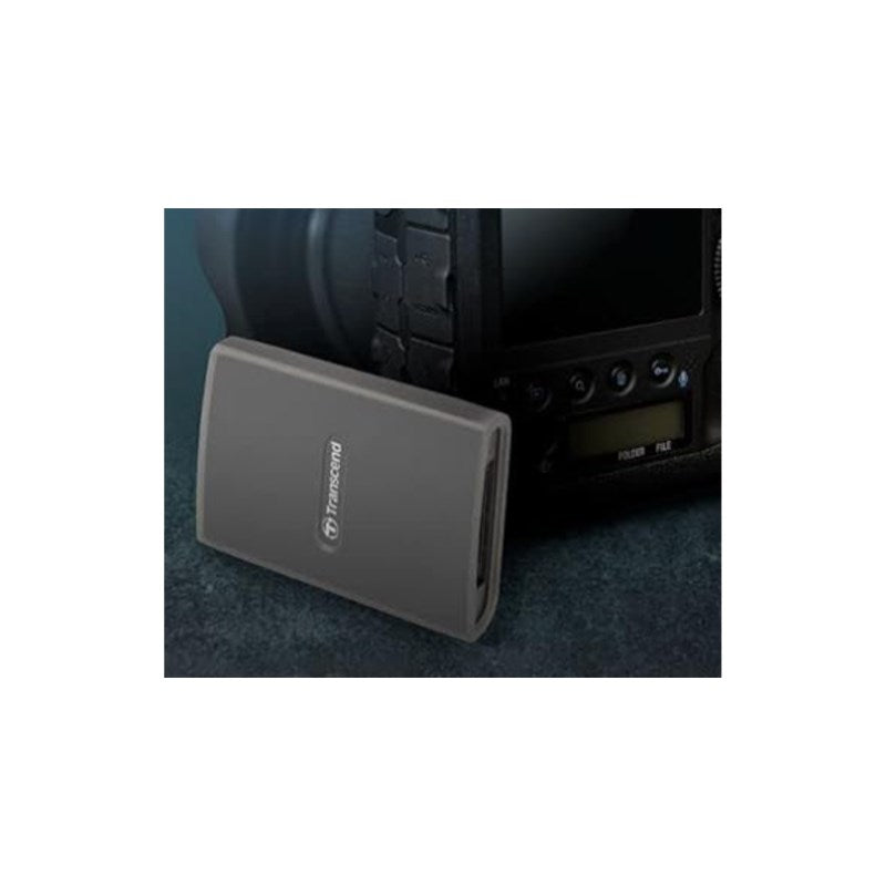 Transcend CFexpress Card Reader, Type B, USB 3.2 Gen 2x2, 20 Gbps, for Photography and Cinematic Experts, Provide Type A and Type C Cables - Space Grey