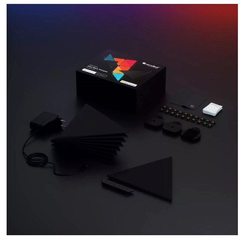 Nanoleaf Shapes Triangles Limited Edition Starter Kit 9 Light Panels - Ultra Black