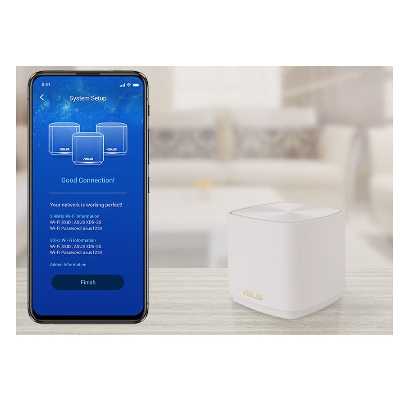 ASUS ZenWiFi AX (XT9) AX7800 Mesh Wi-Fi 6 System Tri-Band Whole-Home - White